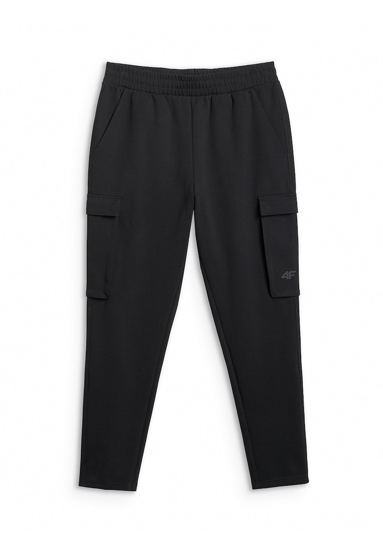 Pantaloni sport barbati - cargo - slim - negru - material confortabil