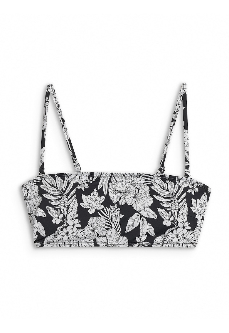 Costum de baie dama - tropical - negru - rezistent la clor - uscare rapida