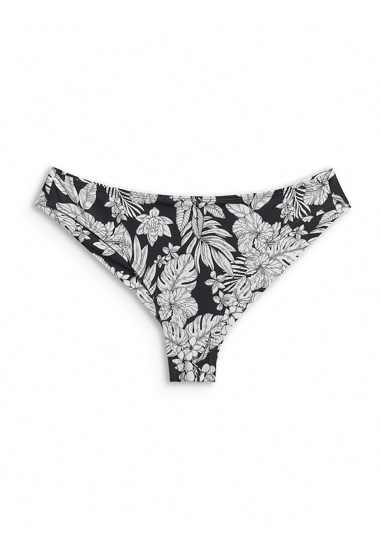 Slip de bikini talie joasa - uscare rapida - negru - material rezistent la clor