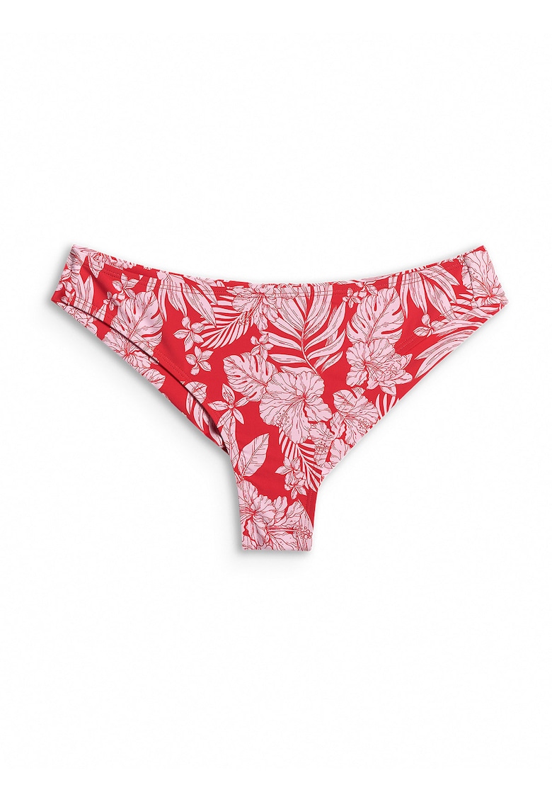 Slip de bikini talie joasa - uscare rapida - rosu - material rezistent la clor