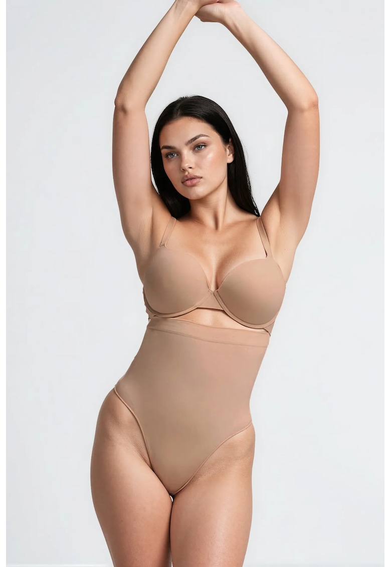 Lenjerie modelatoare - chilot modelator - talie inalta - natural - nailon-elastan