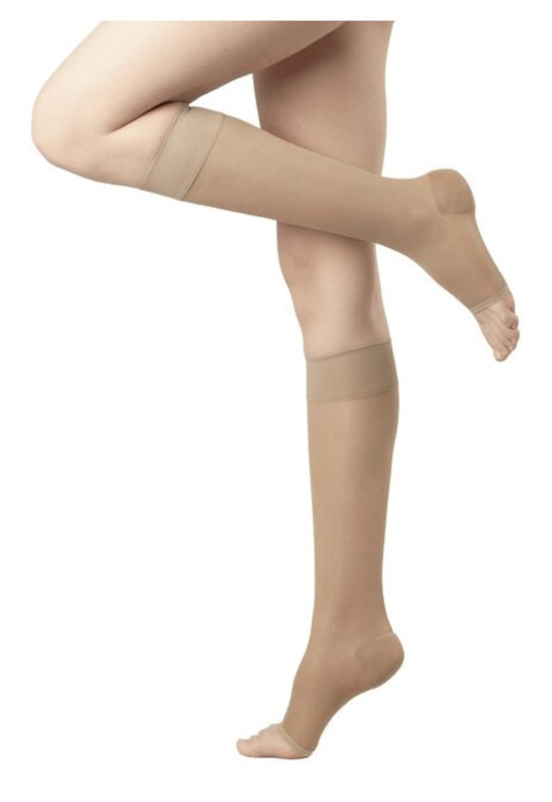 Sosete compresive medicinale cu varf decupat (18-21 mmHg) 140 den - Natural