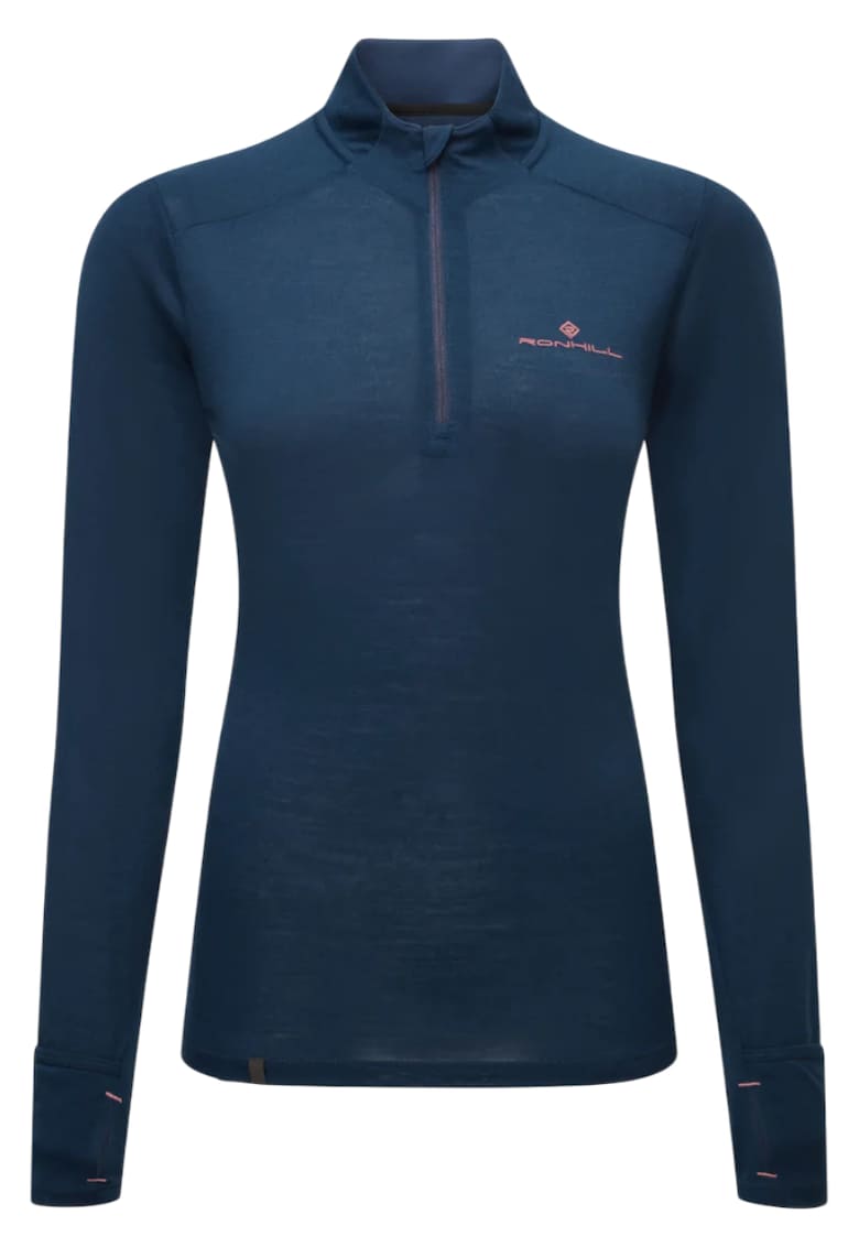 Bluza tehnica dama Tech Merino 1/2 Zip FW 2025 - Albastru