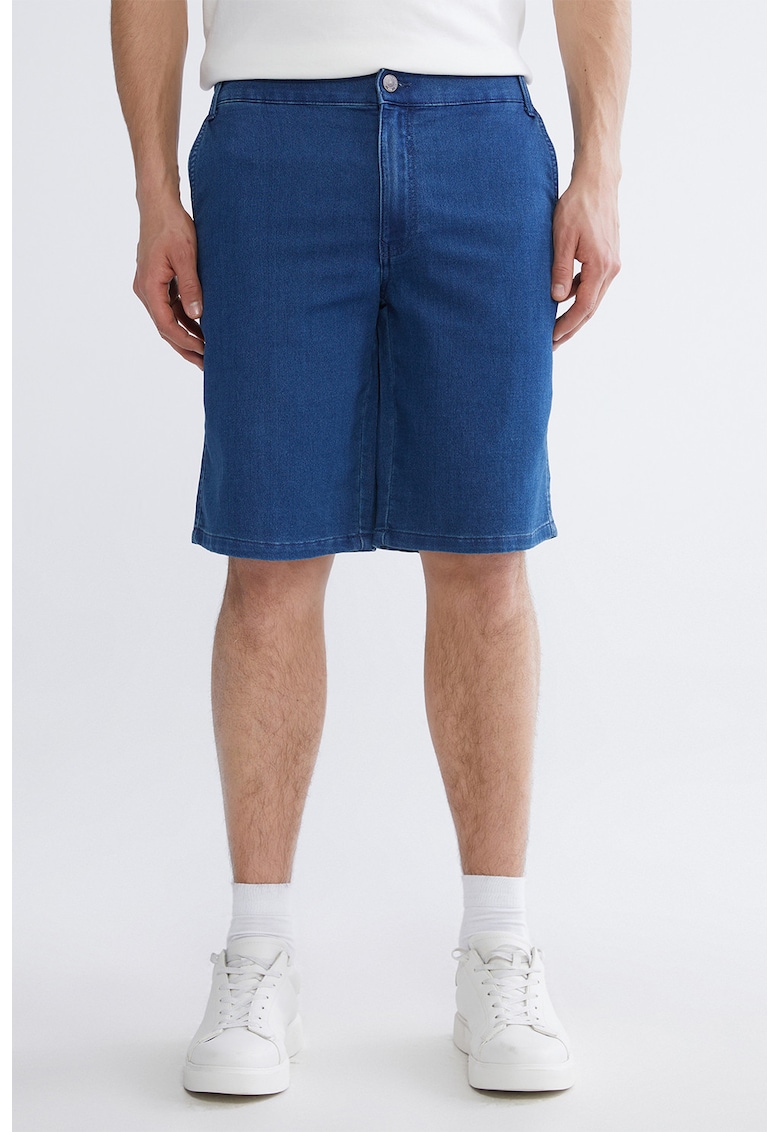 Bermude relaxed fit din denim - Albastru