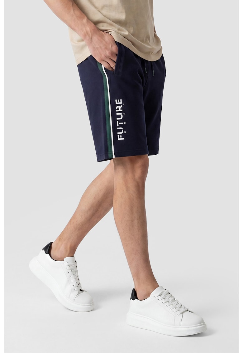 Bermude de pijama din bumbac - Bleumarin