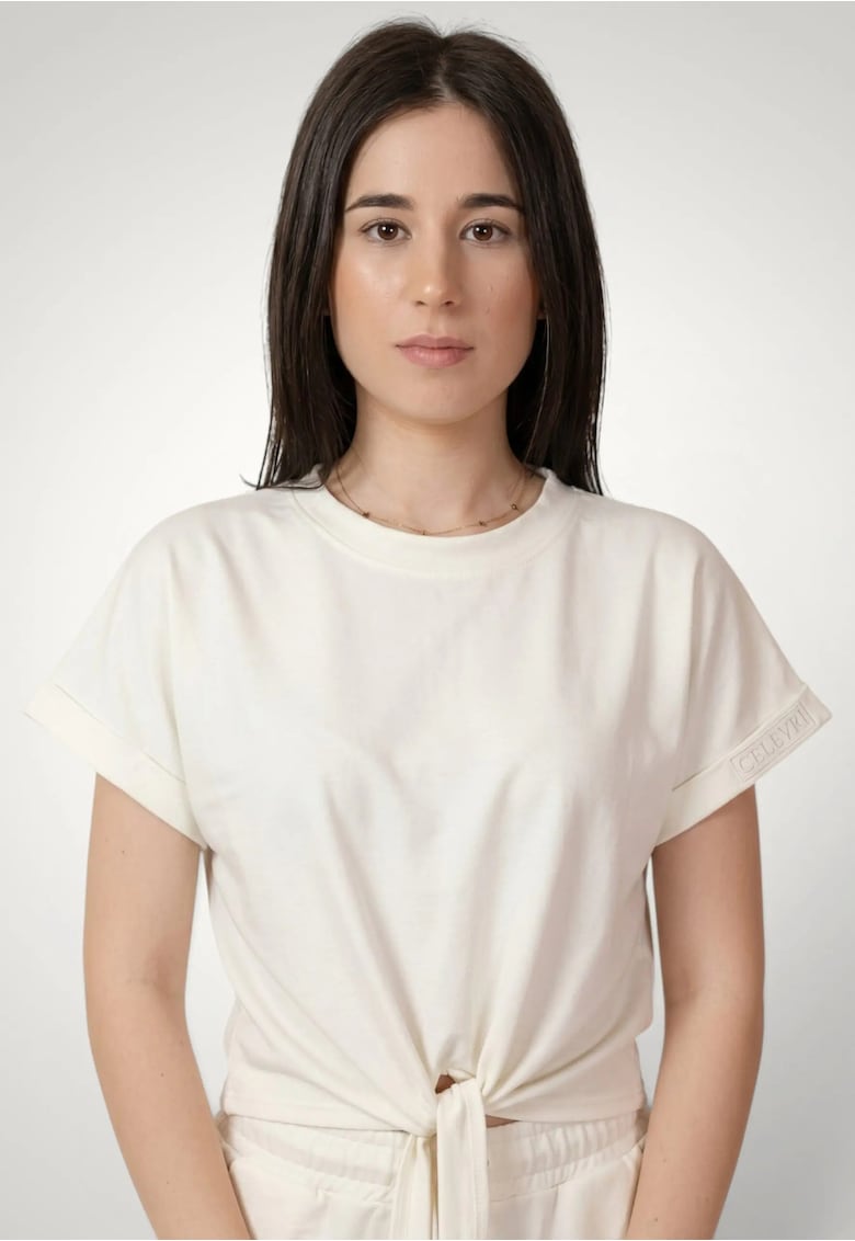 Tricou dama - ajustabil in talie din bumbac premium - Alb
