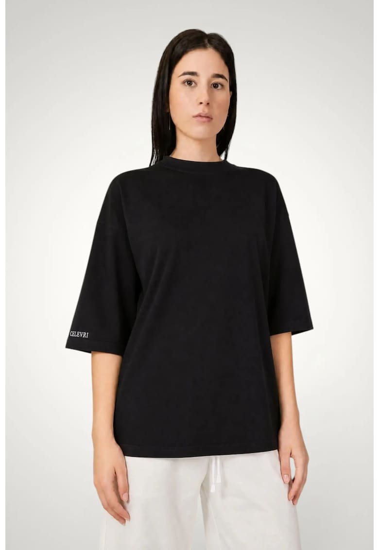 Tricou dama - sport oversize - bumbac premium - Negru
