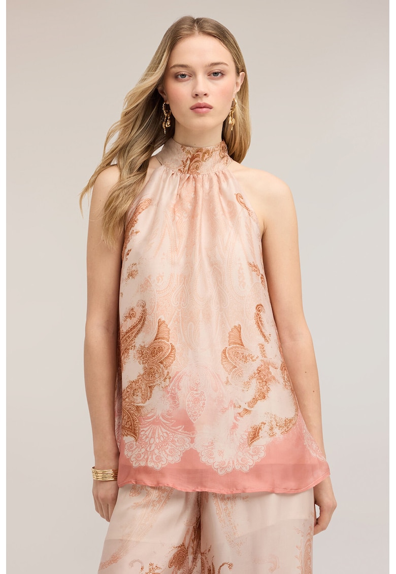Bluza lejera cu model - Nude rose