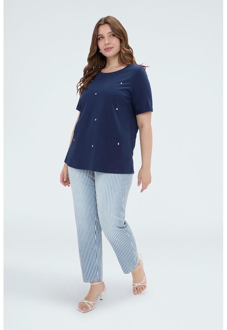 Tricou cu talismane ancora - Albastru ultramarin