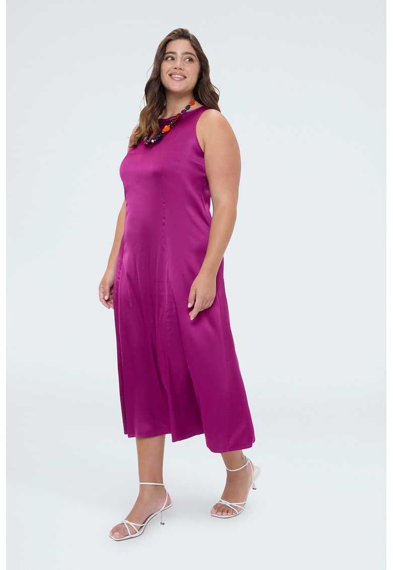 Rochie de satin fara maneci - Violet -