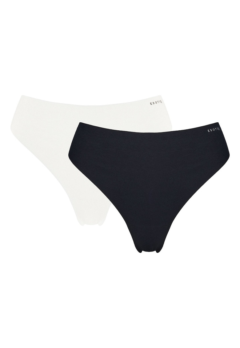 Chiloti tanga dama set de 2 perechi Persea - Negru