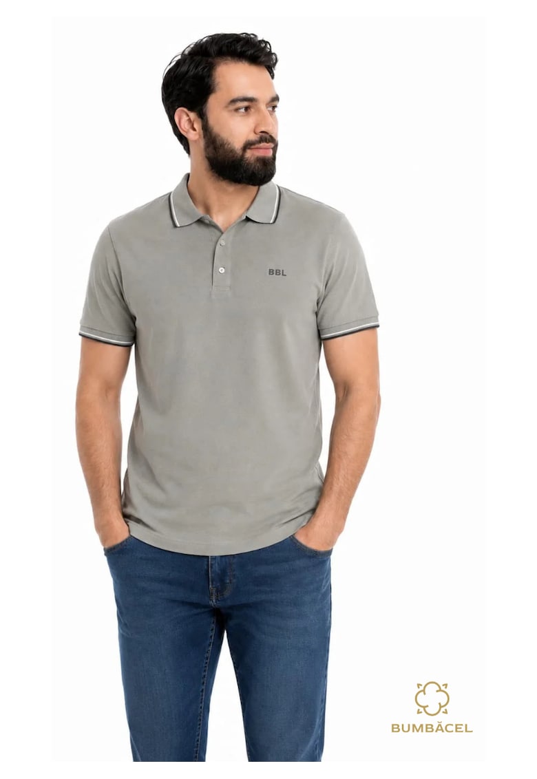 Tricou Polo pentru barbati - din bumbac casual - Gri