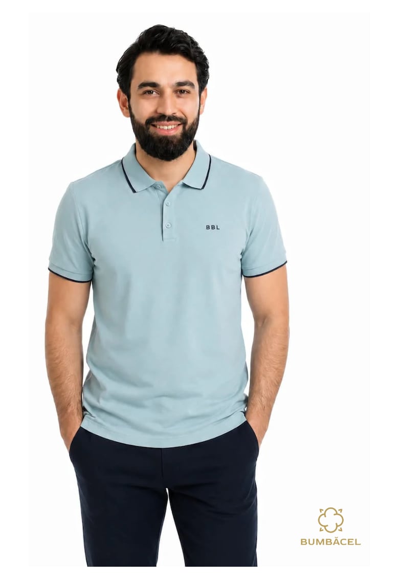Tricou Polo pentru barbati - din bumbac casual - Albastru