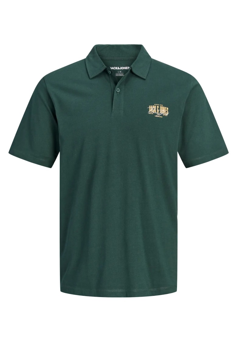 Plus Tricou polo barbati big sizes - din jerseu de bumbac - Regular Fit - Verde inchis