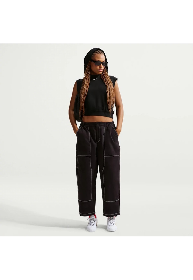 Pantaloni lejeri cu buzunare si tesaturi contrastante Sportswear Street Carpenter