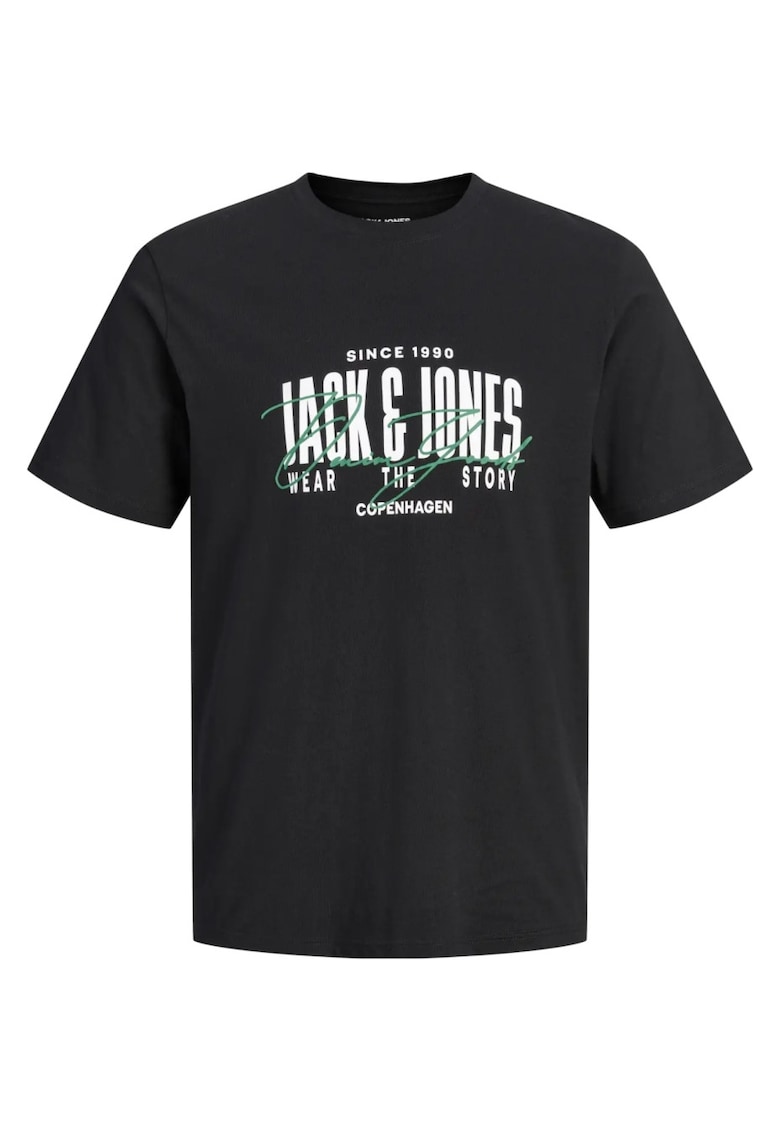 Plus Tricou la baza gatului barbati big sizes - din bumbac - Regular Fit - Negru