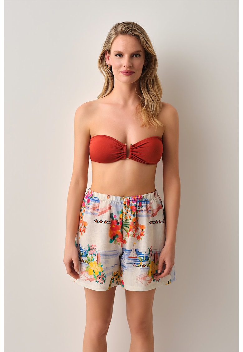 Pantaloni scurti cu design tropical - Multicolor