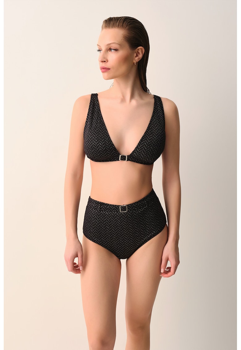 Slip cu model herringbone - Negru