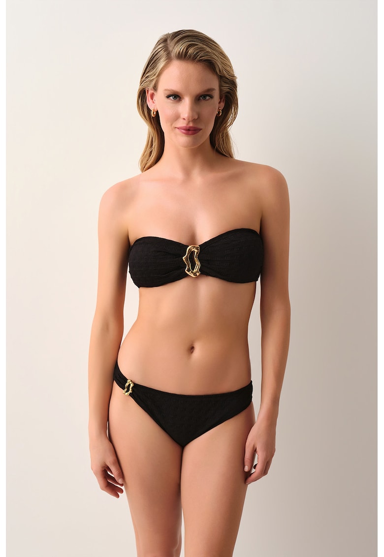 Slip cu detaliu metalic - Negru