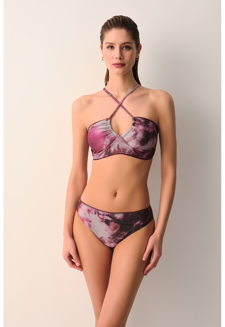 Top de baie cu model tie-dye Batic - Violet -