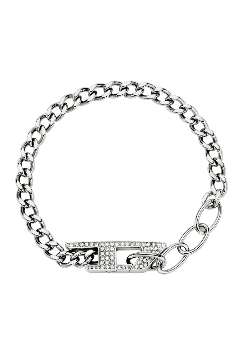 Bratara unisex cu inchidere cu logo - Argintiu