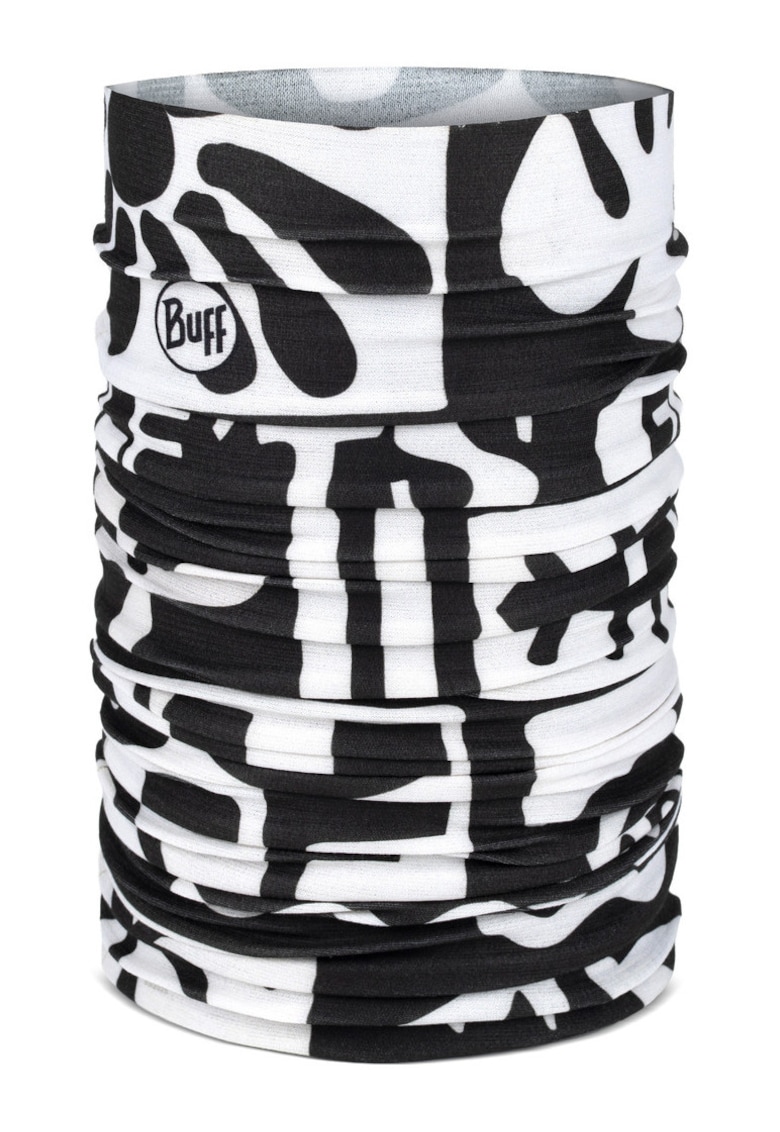 Bandana Coolnet UV - PAMPANI BLACK - culoare alb/ negru - multisport - pentru copii - marime universala