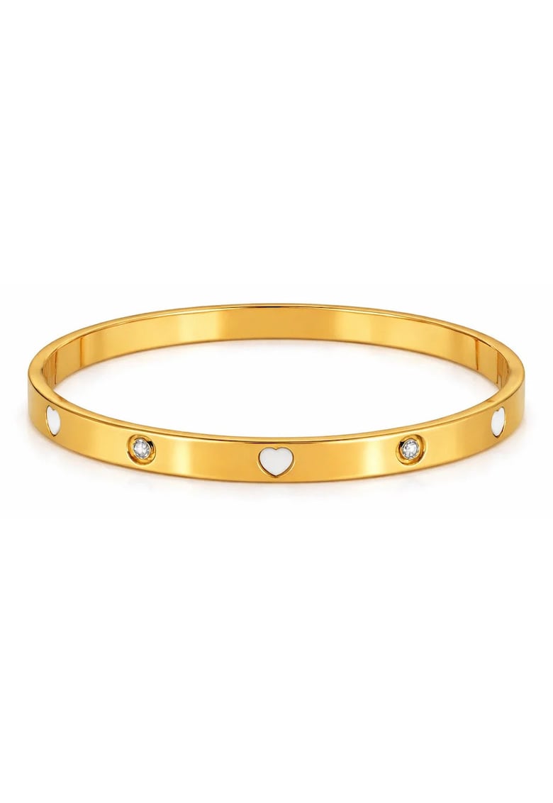 Bratara aurie - tip bangle - din otel inoxidabil - suflata cu aur 18k - cu zirconii - Amelira C6