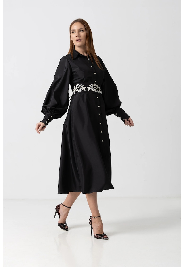 Rochie din tafta cu maneci ample