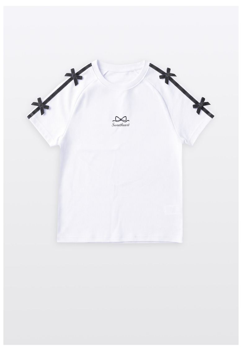 Tricou cu maneci raglan si fundite decorative