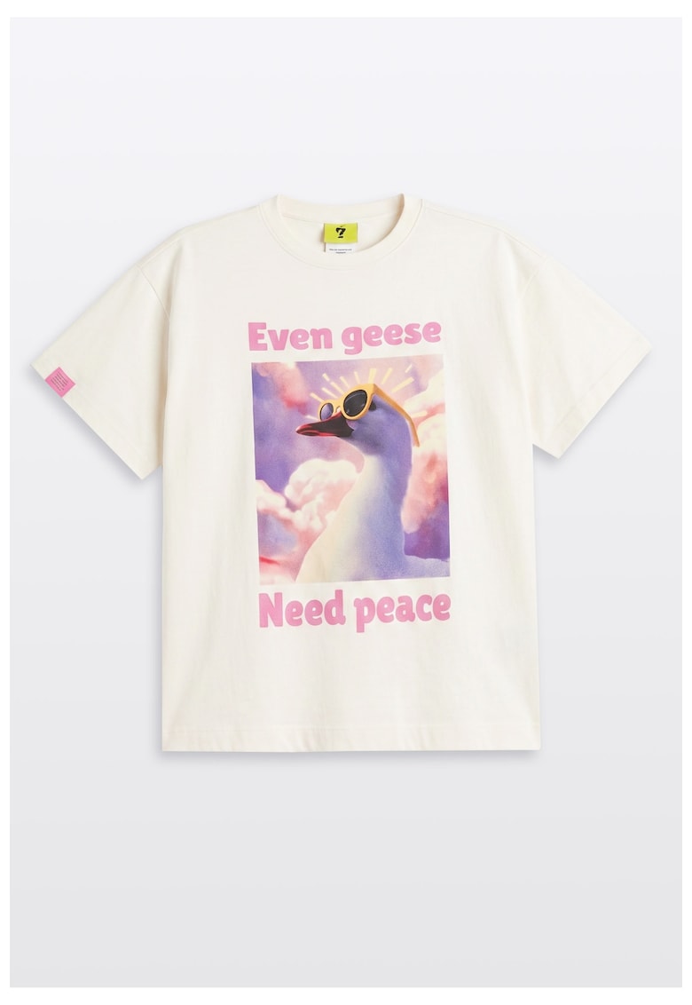 Tricou cu imprimeu grafic pe partea din fata