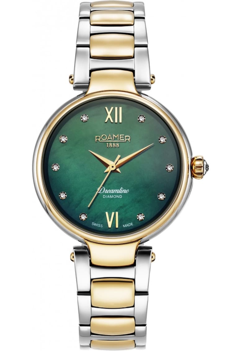Ceas de dama Dreamline Diamonds - verde clasic - diamante - mecanism quartz - otel
