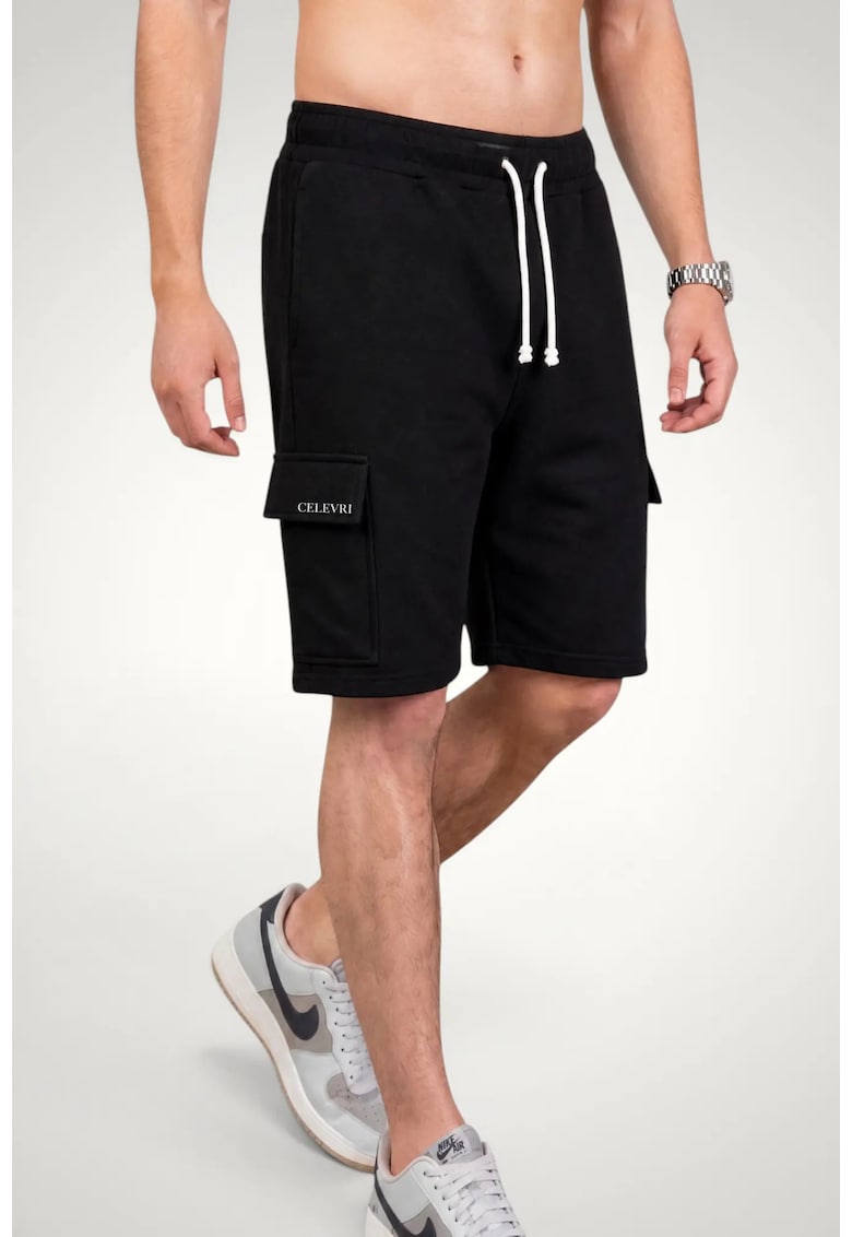 Pantaloni scurti Cargo pentru Barbati din Bumbac premium - Negru