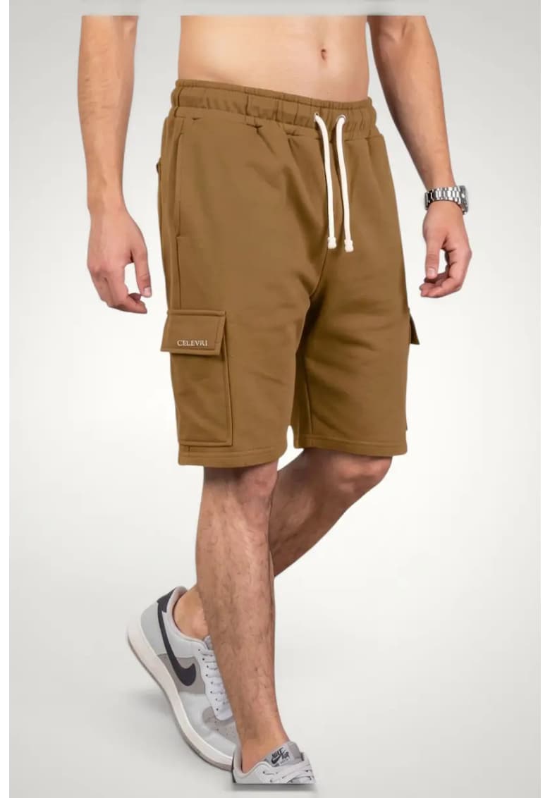 Pantaloni scurti Cargo pentru Barbati din Bumbac premium - Maro