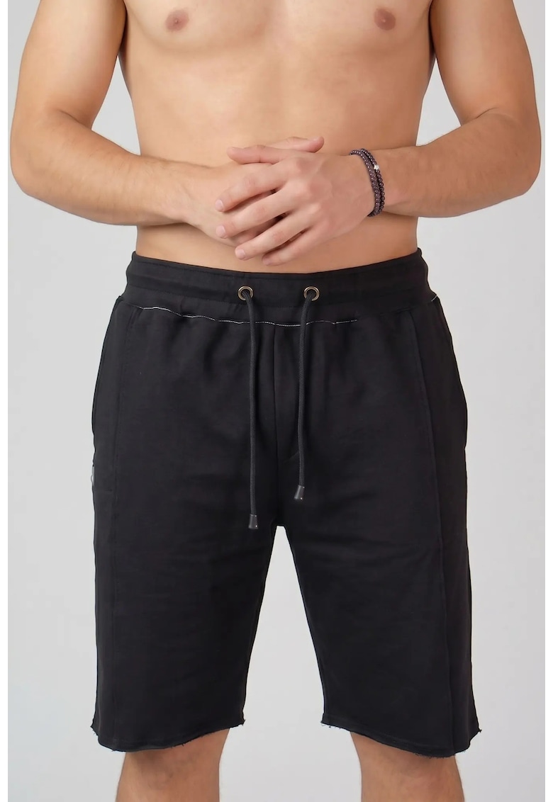 Pantaloni scurti barbati Signature din bumbac premium - Negru