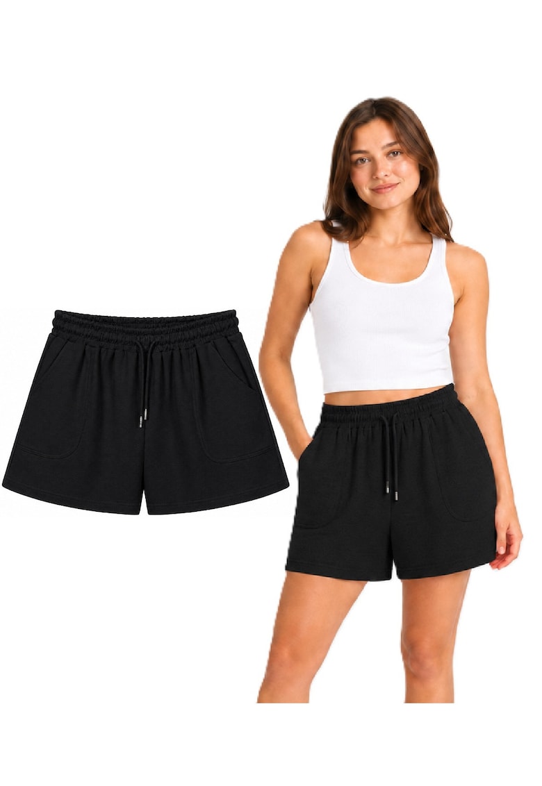Pantaloni scurti cu buzunare - Negru