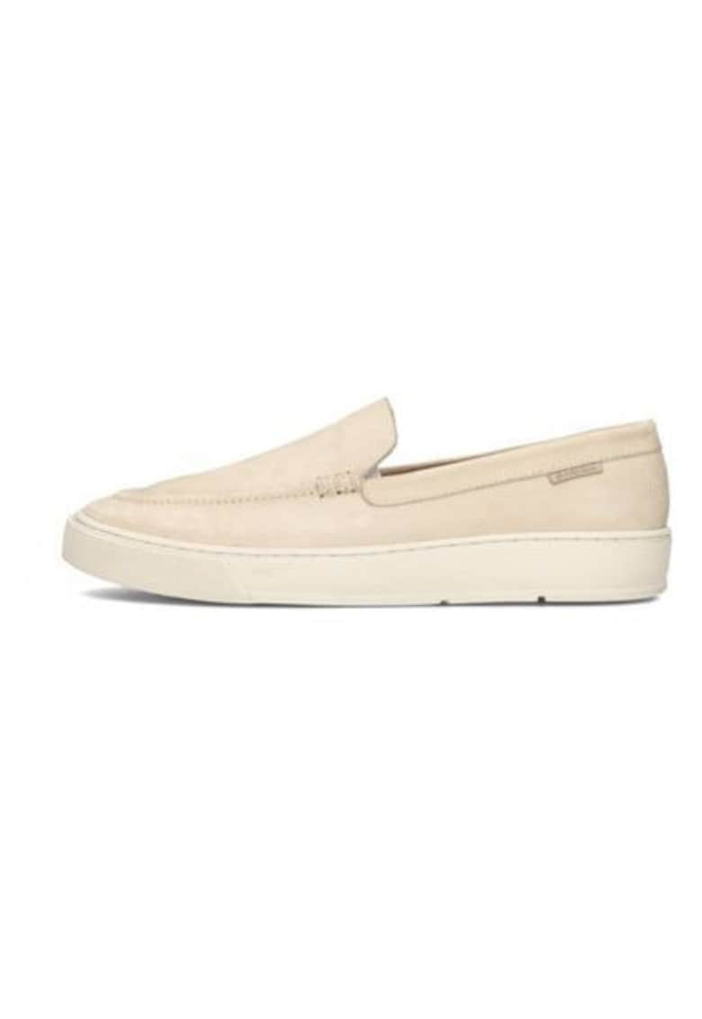 Pantofi loafers din piele si piele intoarsa