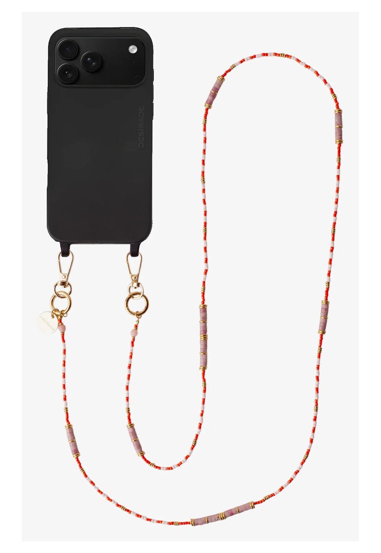 Lant crossbody din pietre naturale pentru telefon - Arancia - 120 cm