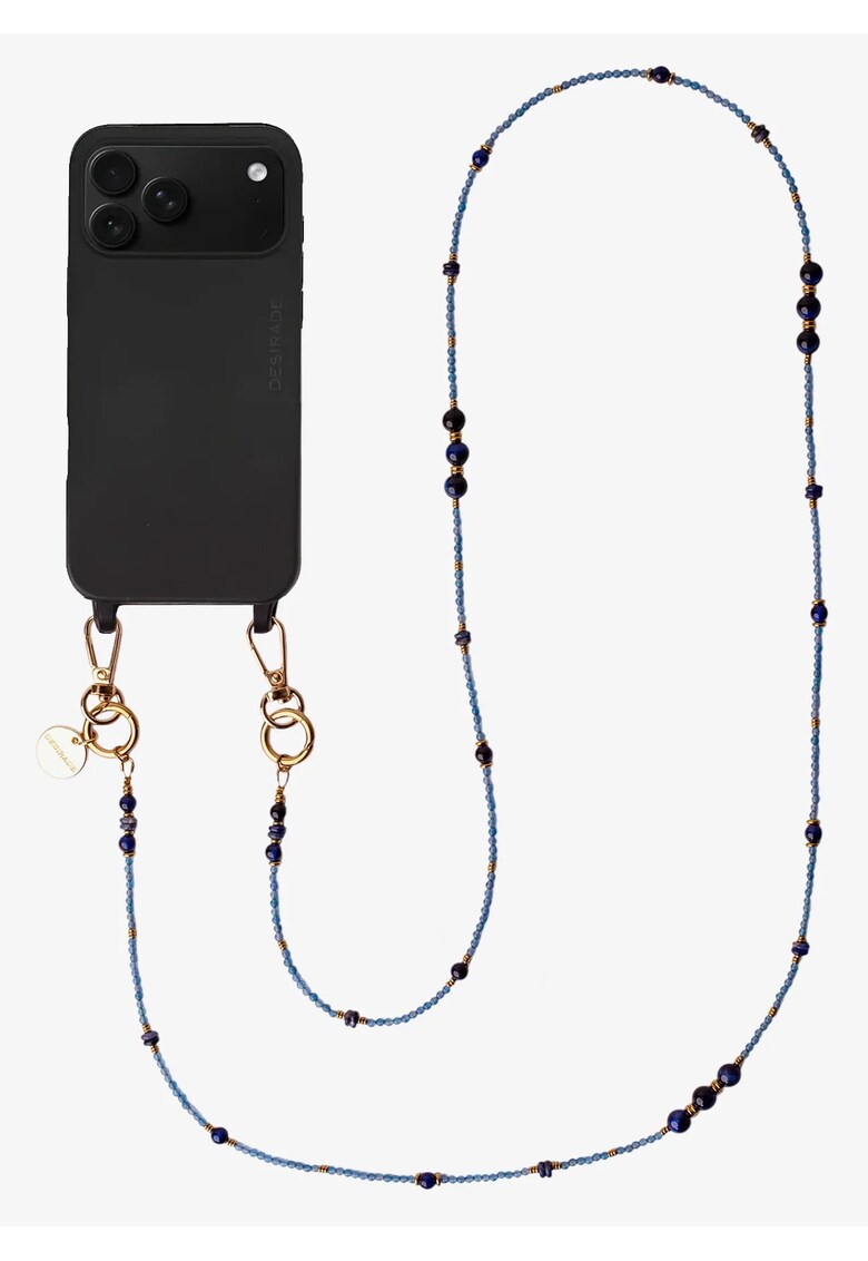 Lant crossbody din pietre naturale pentru telefon - Azurro - 120 cm
