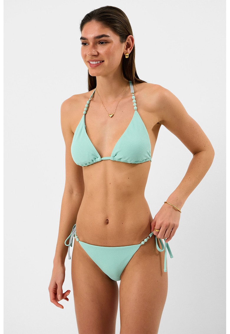 Slip brazilian cu snururi laterale - Verde menta