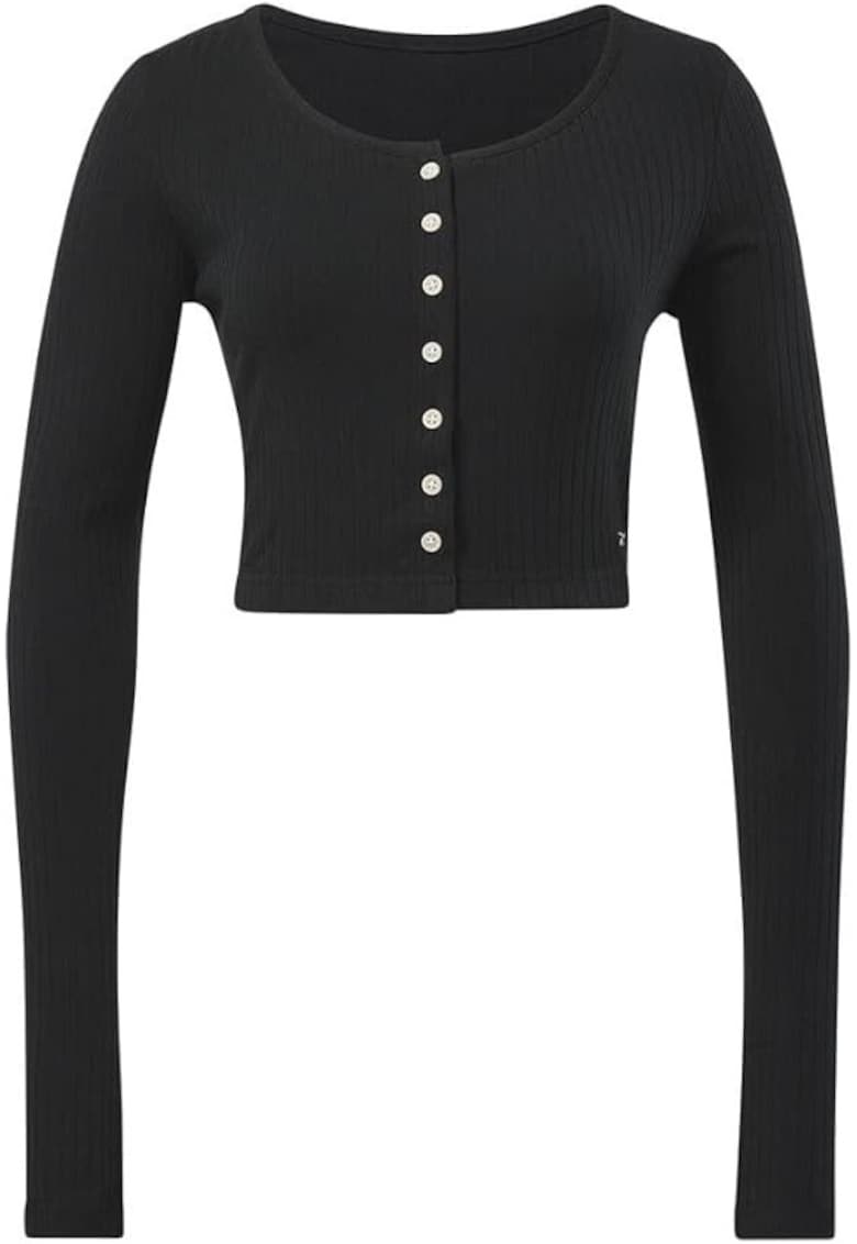 Cardigan crop cu maneca lunga -
