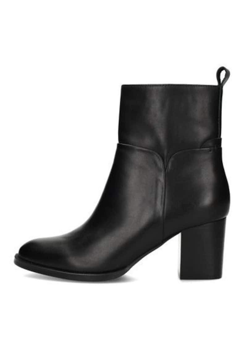 Ghete din piele cu toc bloc Fleur