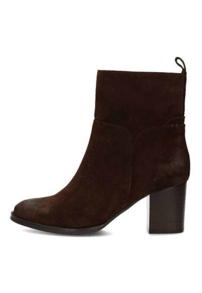 Botine din piele intoarsa Fleur - Maro inchis