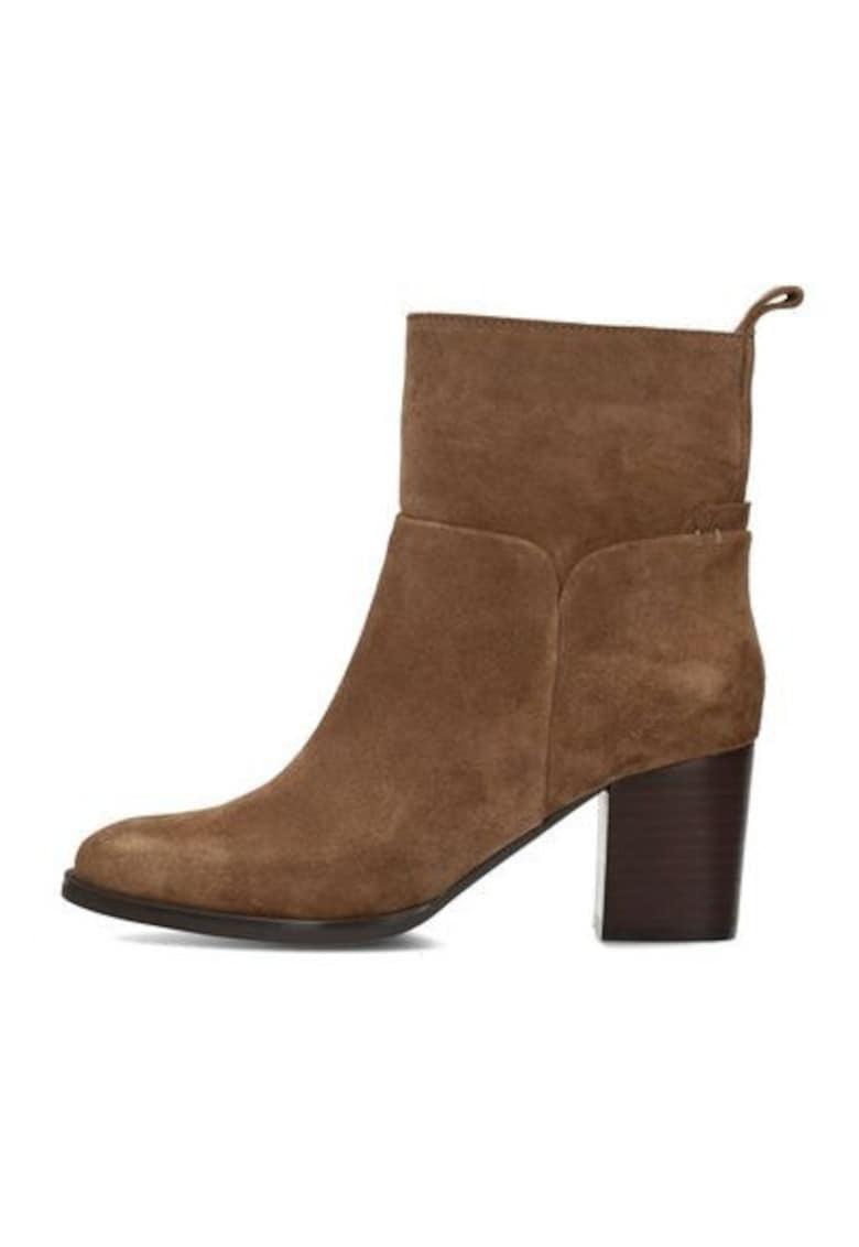 Botine din piele intoarsa Fleur - Maro