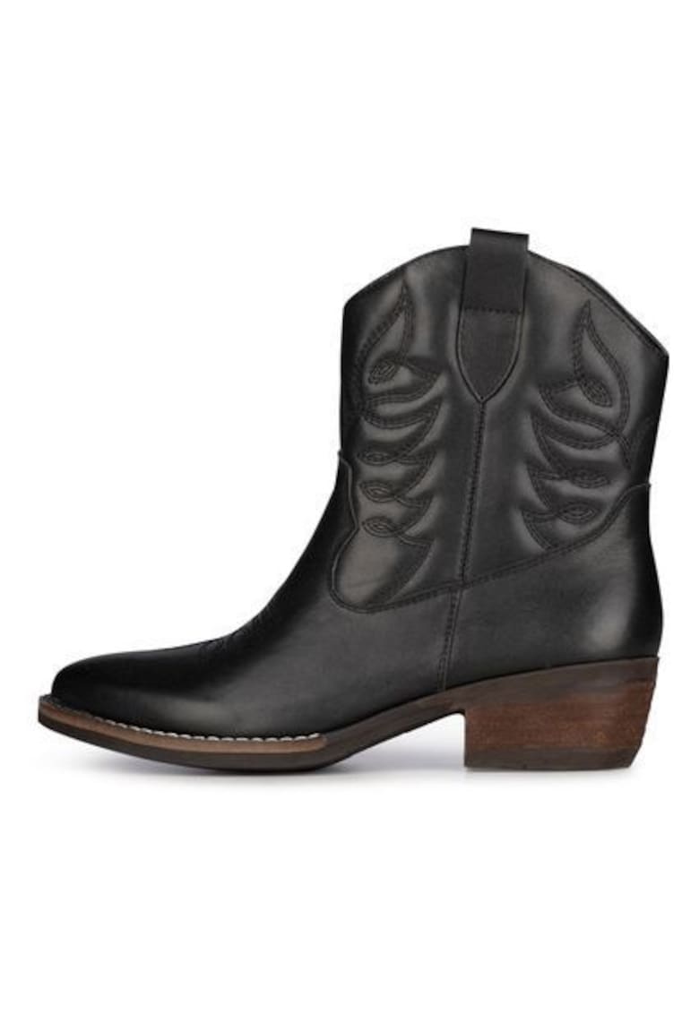 Botine cowboy din piele cu toc