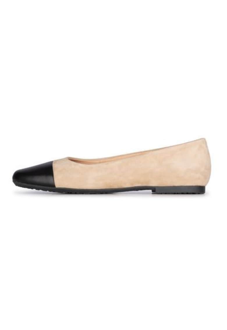 Balerini din piele intoarsa color block Vive