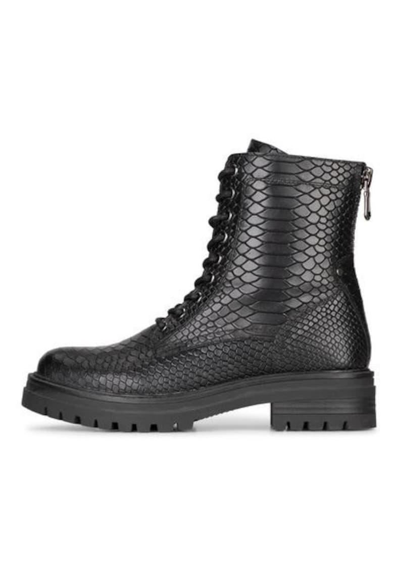 Bocanci din piele cu aspect mock croc