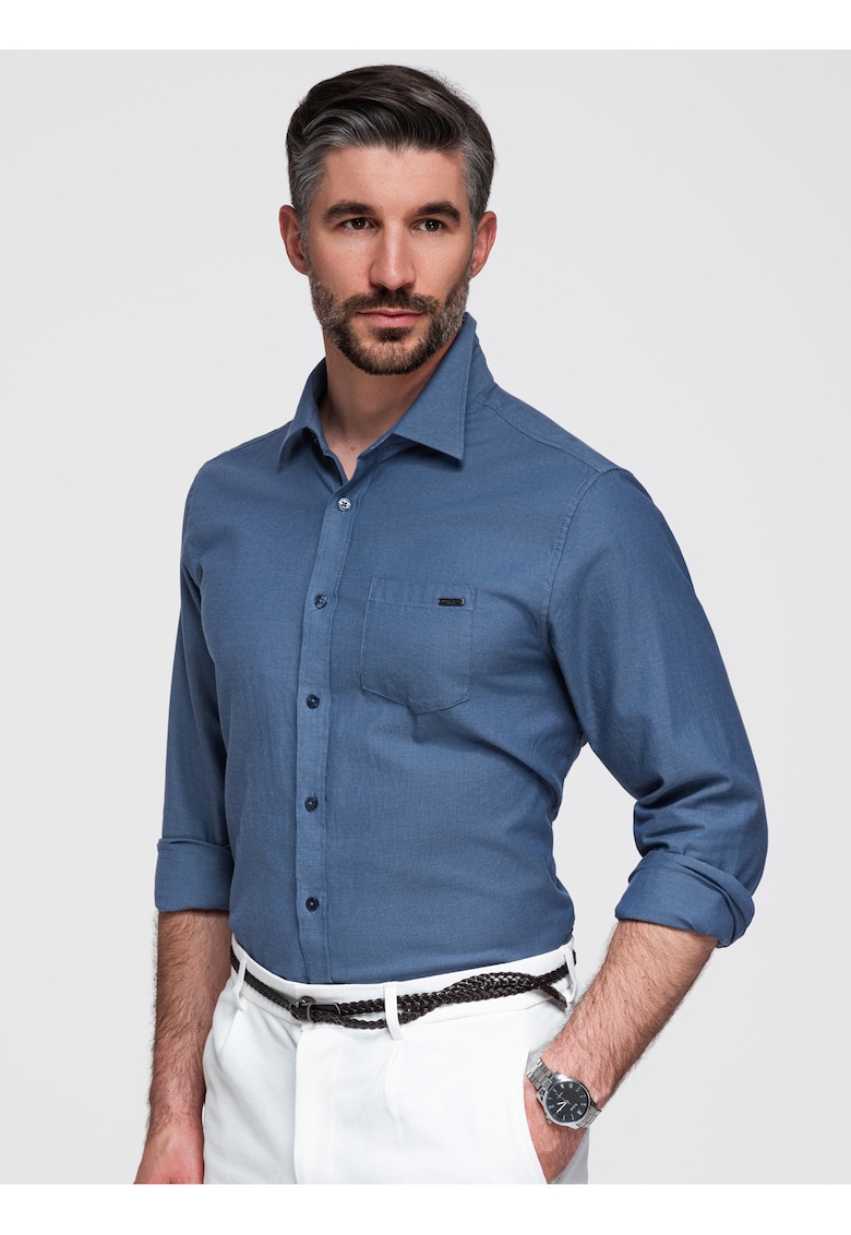 Camasa barbati regular fit cu guler Kent K695 - Albastru