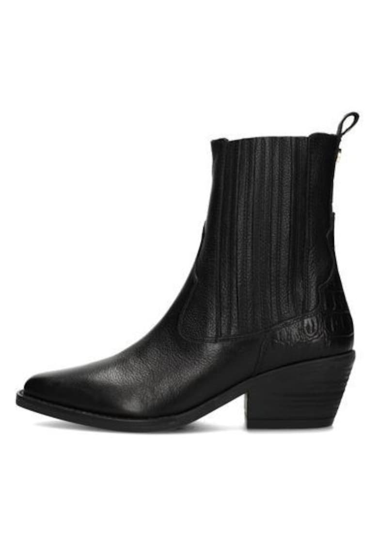 Botine Chelsea din piele cu toc cubanez Lexxhm