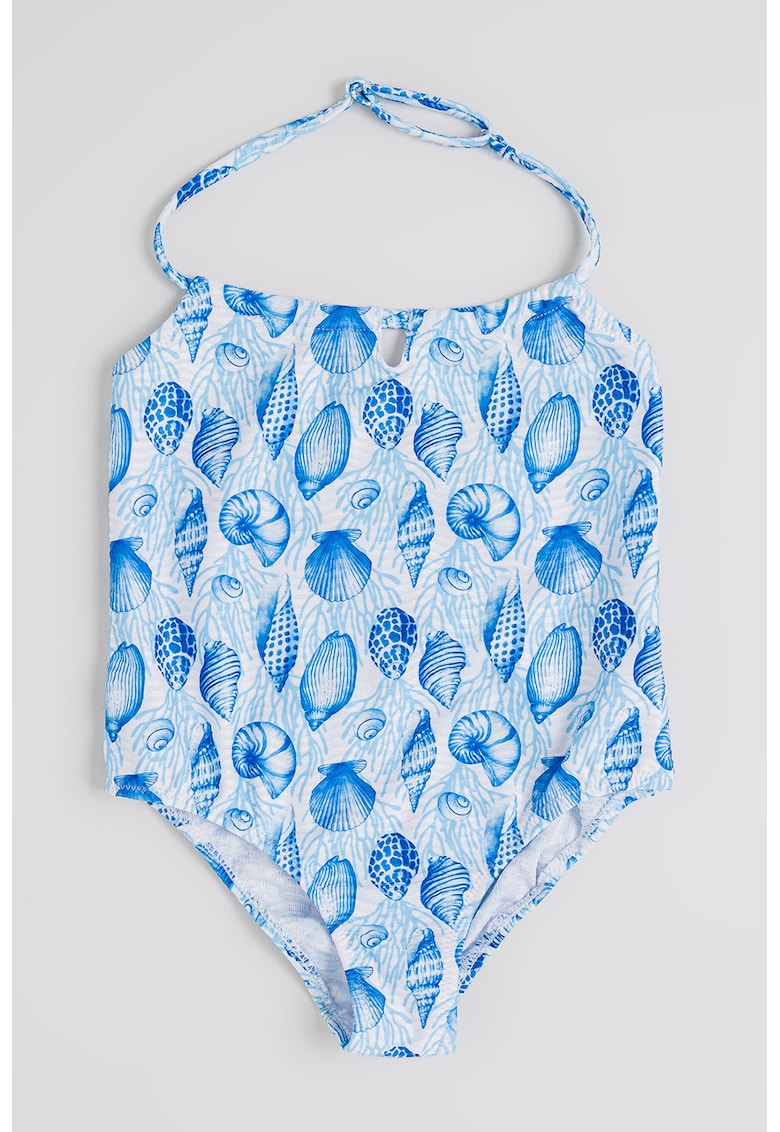 Costum de baie intreg cu imprimeu - Alb/Albastru deschis/Albastru