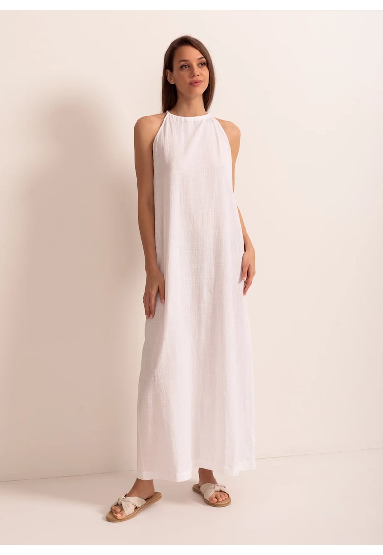 Rochie Dama Capri Panza Topita - Alb